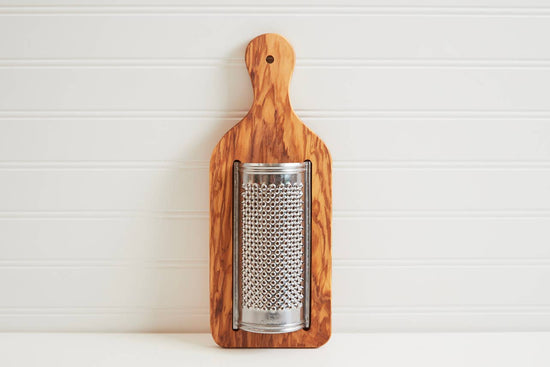 Italian Olivewood Flat Cheese Grater - Pink Pig